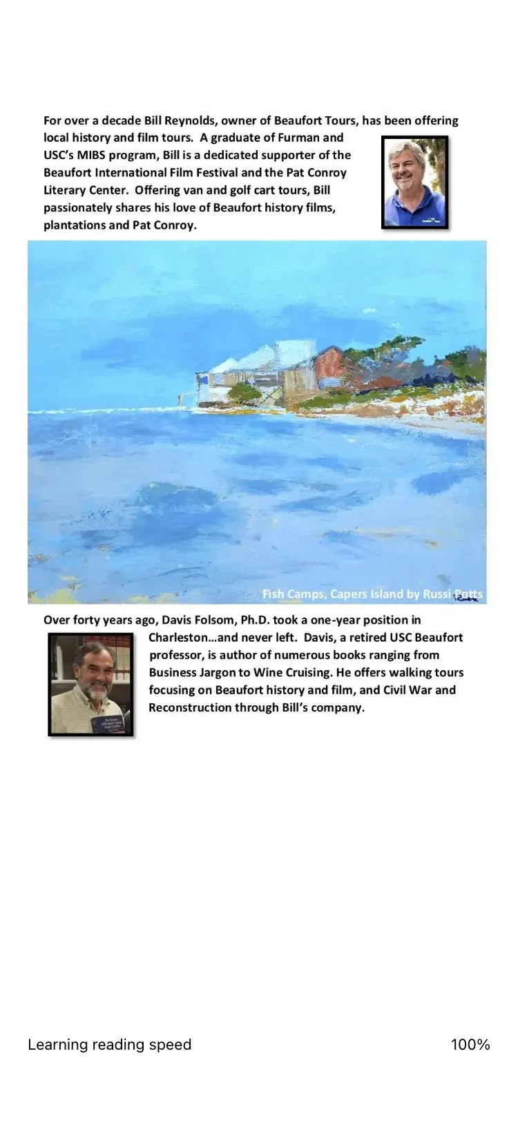 Back cover of the Beaufort guide book